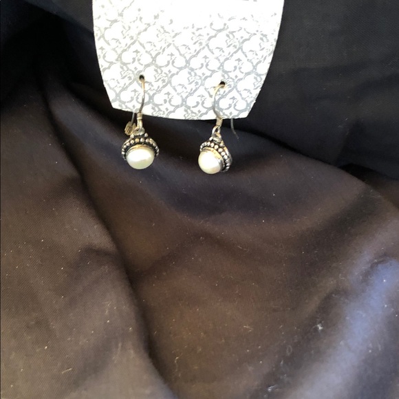 Jewelry - Elegant Silver and White Pearl Drop Earrings